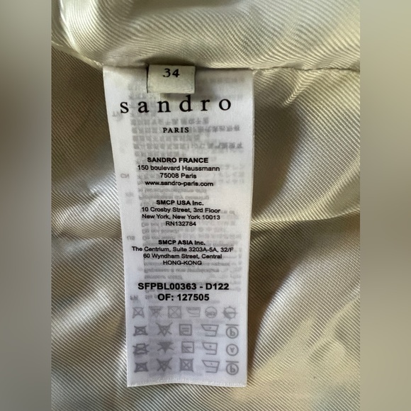 SANDRO PARIS. SZ 34 gorgeous large motif , and denim. Mixed texture - Picture 6 of 11